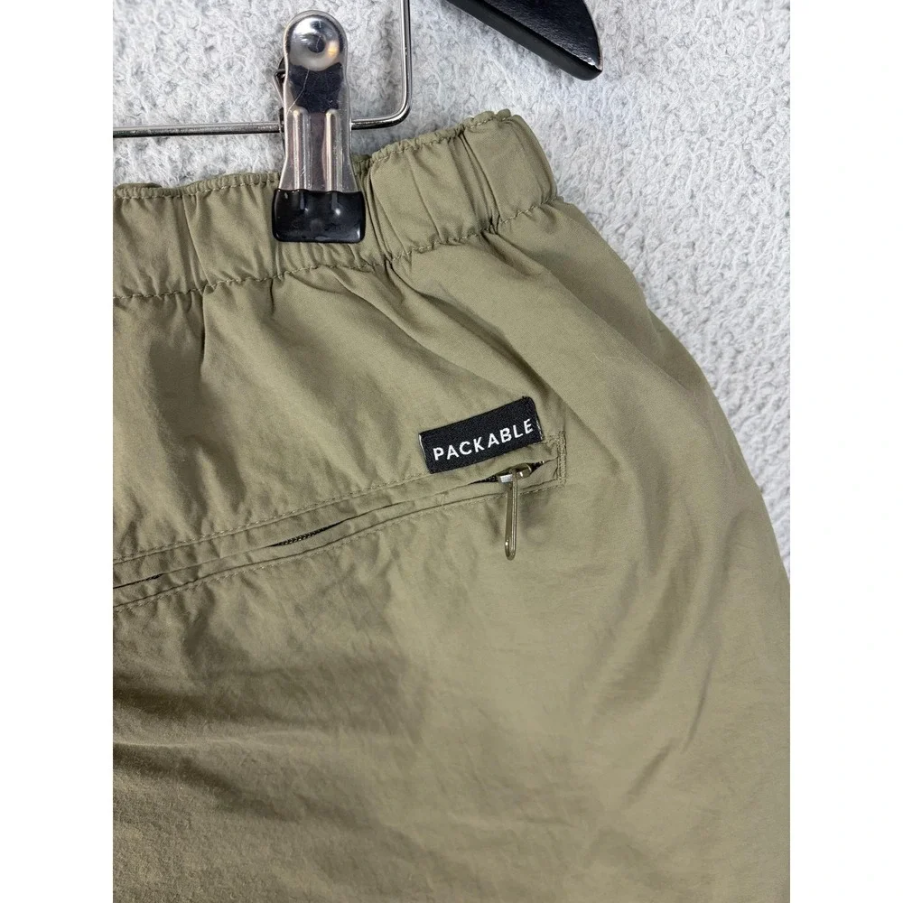 Columbia Shorts Mens XL Green Nylon Mesh Lined Swim Trunks Packable Belted Mens